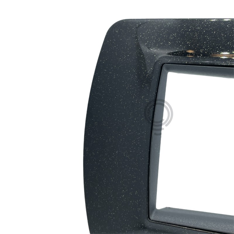 Placca life 3fori nero grigio per living...