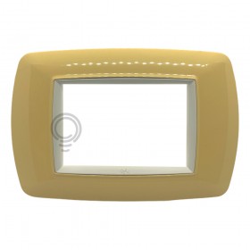 Placca life serie civile 3posti giallo pastello ecl2983py elettrocanali