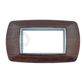 Plaque de vie 4 trous bois foncé pour living classic 2984ls electrocanali