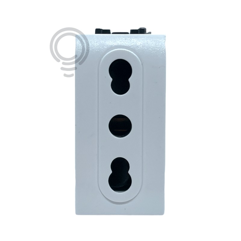 Presa elettrica bivalente sicurezza 10/16a elettrocanali mjlife living bianco ecl4045wh