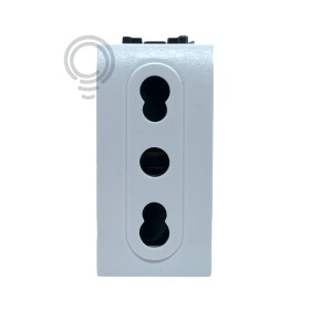 Presa elettrica bivalente sicurezza 10/16a elettrocanali mjlife living bianco ecl4045wh
