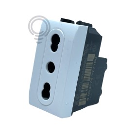 Presa elettrica bivalente sicurezza 10/16a elettrocanali mjlife living bianco ecl4045wh