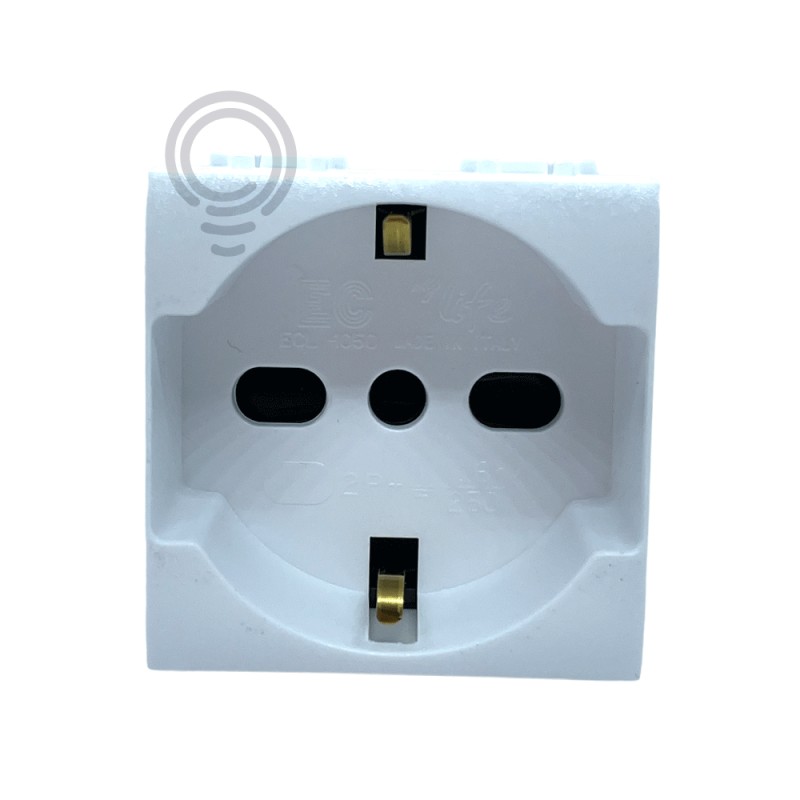 Presa elettrica unel universale bipasso elettrocanali life bianco living 