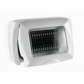 Placca autoportante 3p apparecchi elettrici life bianco ip55 Elettrocanali 