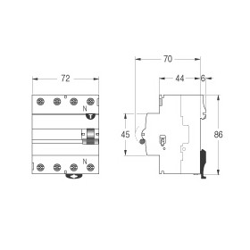 Interrupteur differentiel 40a 4p 30ma ac efi400304 aeg
