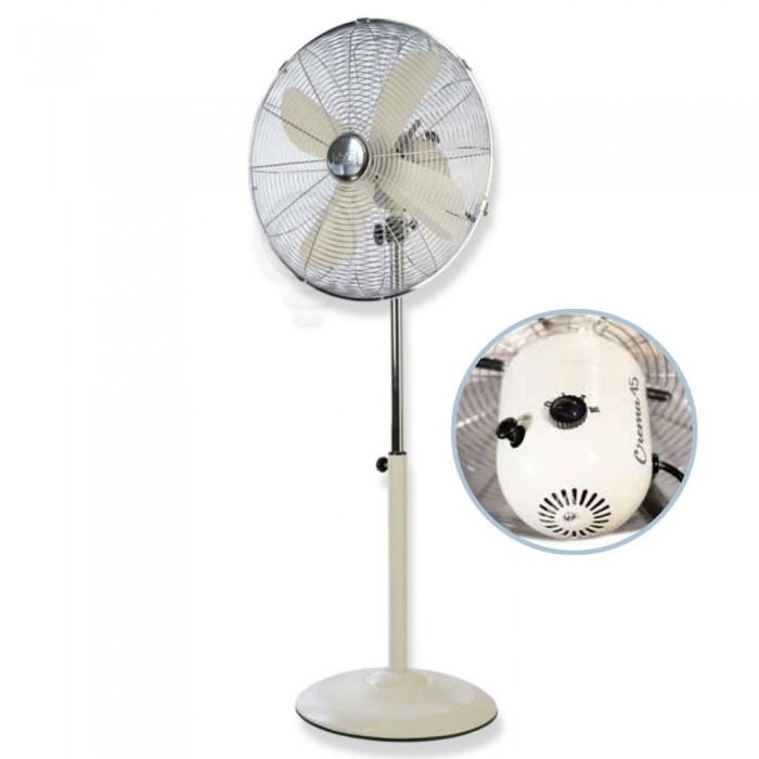Ventilateur sur pied en métal D.45 CREME 4 pales 3 vitesses