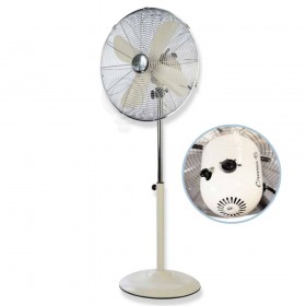 Ventilateur sur pied en métal D.45 CREME 4 pales 3 vitesses