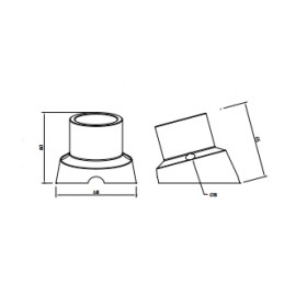 Portalampada base curva in ceramica vintage e27 retrò antico 