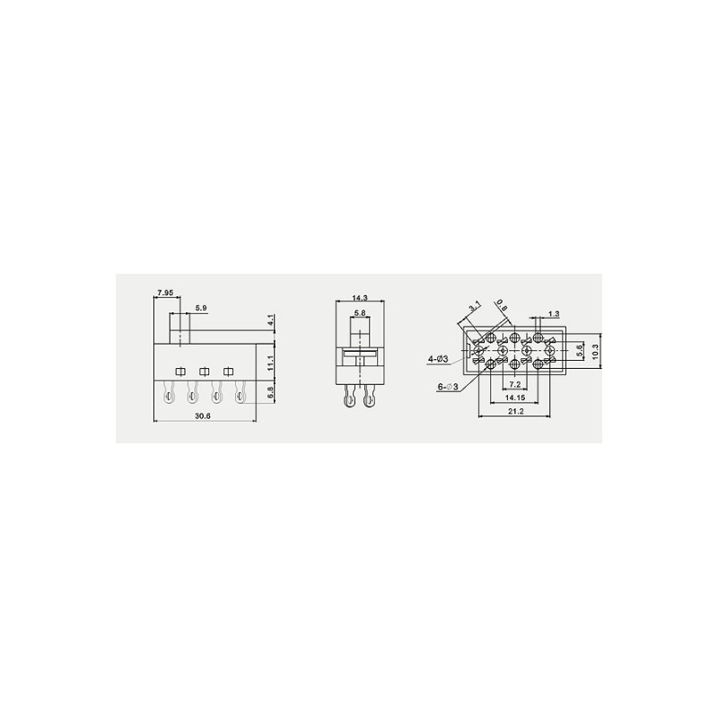 Slide slide slider switch 0-1-2 f025 black