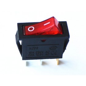 Interruttore a bilanciere elettrico tasto rosso 1/0 f028r 15a 