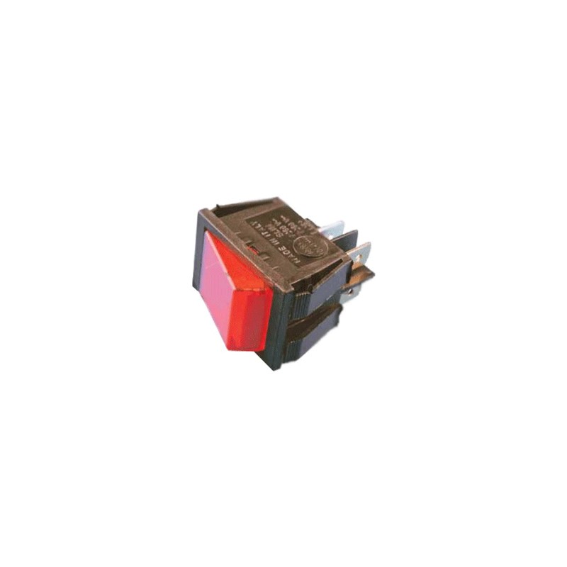 Interruttore elettrico bipolare luminoso rosso a bilanciere 16a