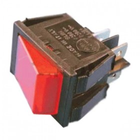 Interruttore elettrico bipolare luminoso rosso a bilanciere 16a