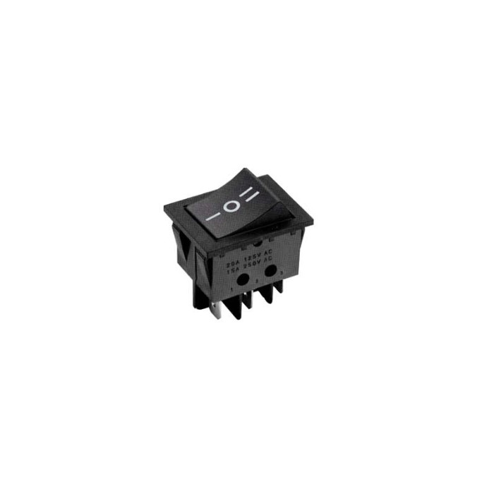 Bipolar switch 16a 6contatti 1-0-2 30x22 black