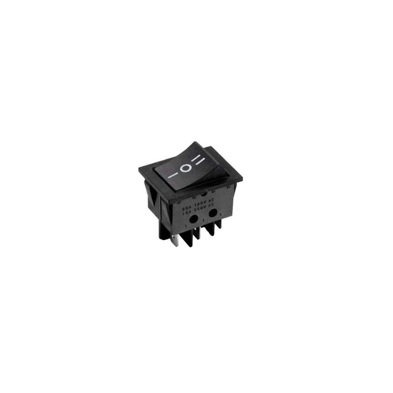 Bipolar switch 6contact 16a 1-0-2 30x22 black