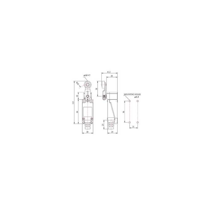 Finecorsa asta rotativa corta azione attuatore...