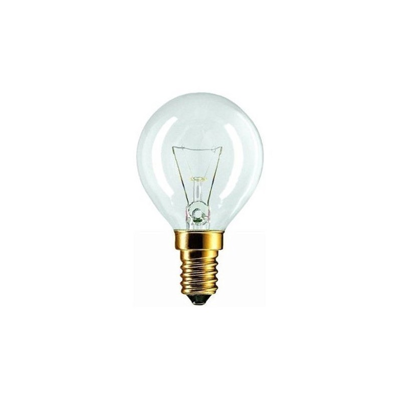Lampadina sfera piccola vetro alta temperature 300° 40w e14 forno