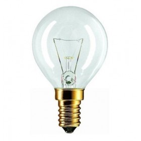 Lampadina sfera piccola vetro alta temperature 300° 40w e14 forno