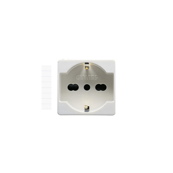 Presa elettrica unel bipasso bivalente bianco GW20246A gewiss