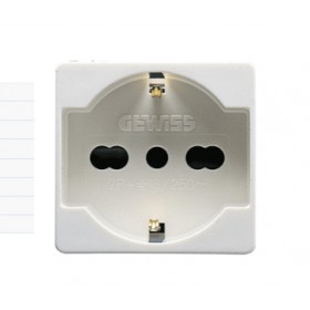 Presa elettrica unel bipasso bivalente bianco GW20246A gewiss