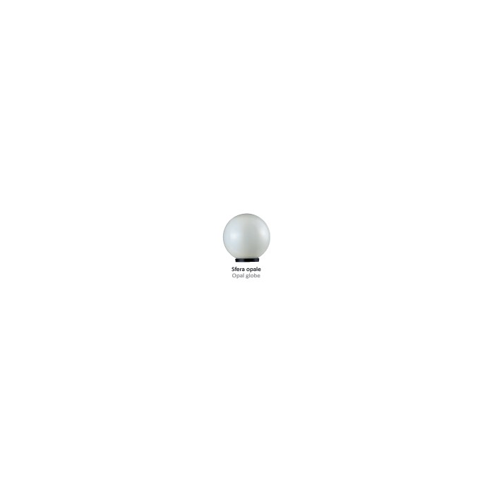 Lampione sfera opale d250 c/adat  e27 base nero