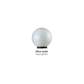 Lampione sfera opale d250 c/adat  e27 base nero