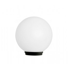 Lampione sfera opale da giardino D.300 con adattatore da palo E27 base nero 
