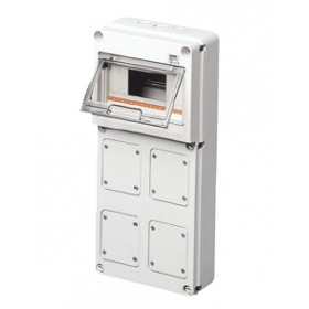Quadro elettrico q din 10 moduli 4 flange prese 16/32a ip65 gewiss