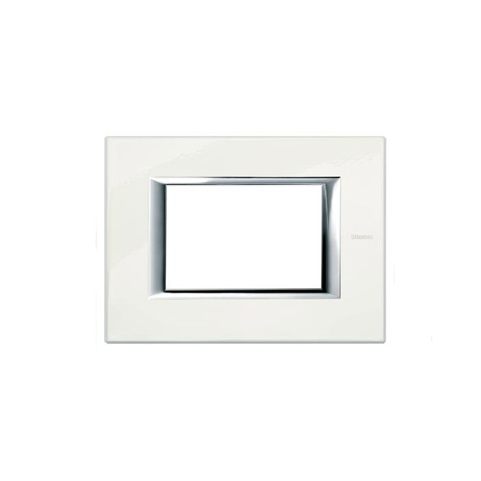 Placca axolute bianco limoges 3 posti ha4803bg bticino 