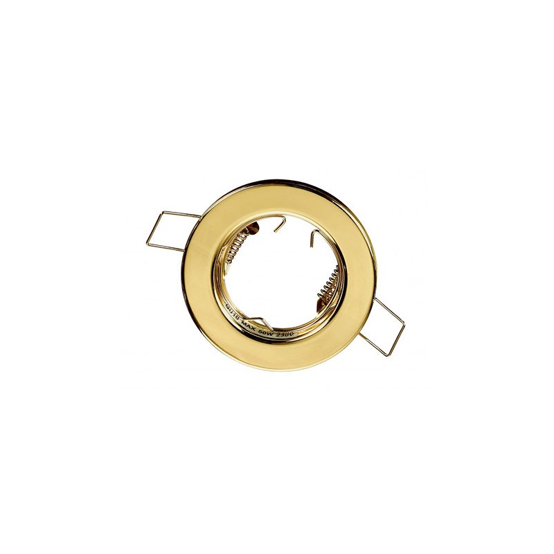 Recessed metal spotlight round gold d.60 gu10...