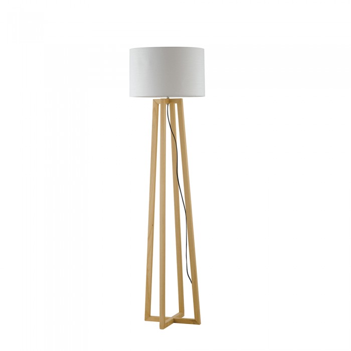 Lampadaire baie bois 1xe27 35x165cm
