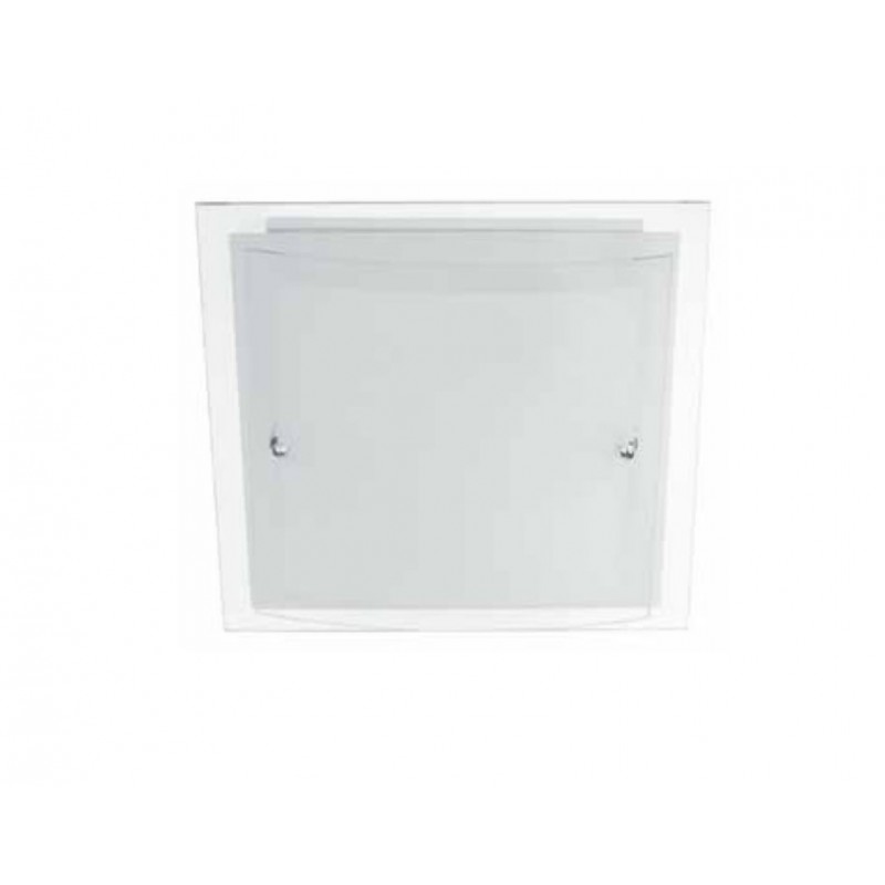 Plafoniera in vetro curva diritta 2we27 300x300mm