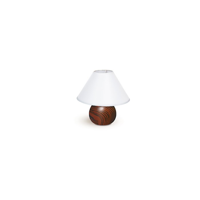 Table lamp ceramic 1x40w with e14 lampshade oak