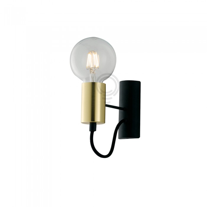Axon wandleuchte schwarz-gold 1xe27 5x17x16cm