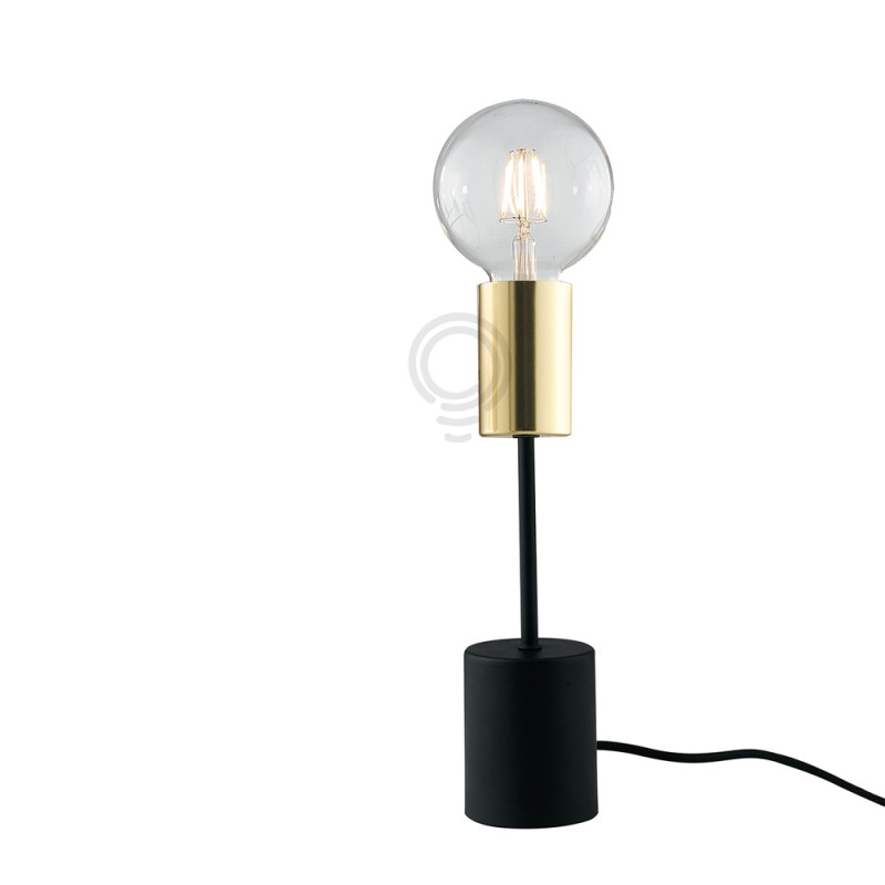 Axon lampe schwarz-gold 1xe27 7,5x39cm