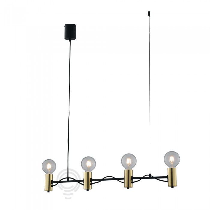 Axon pendant black-gold 4xe27 89x7,5x14,6cm