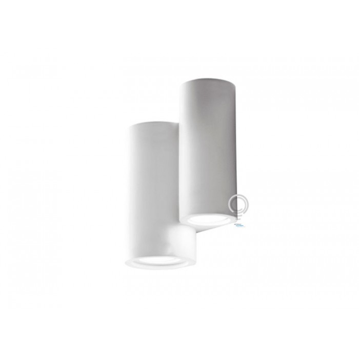 Applique da parete in gesso bianco verniciabile 4 x gu10 