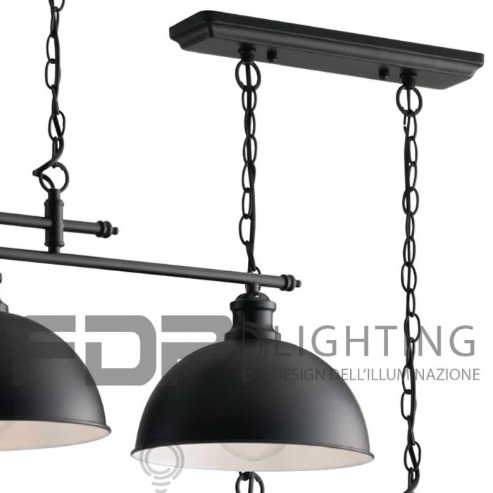 Sospensione lampadario charleston nera 3xe27 99x29x26cm  2