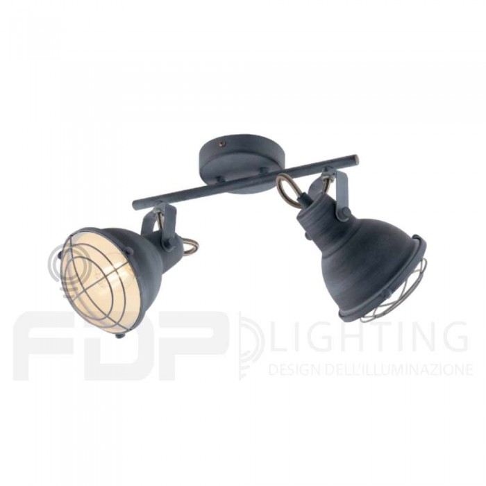 Applique illuminazione da parete grigio 2xE14 