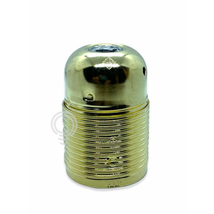 Elektrische Lampenfassung aus Metall mit goldenem...