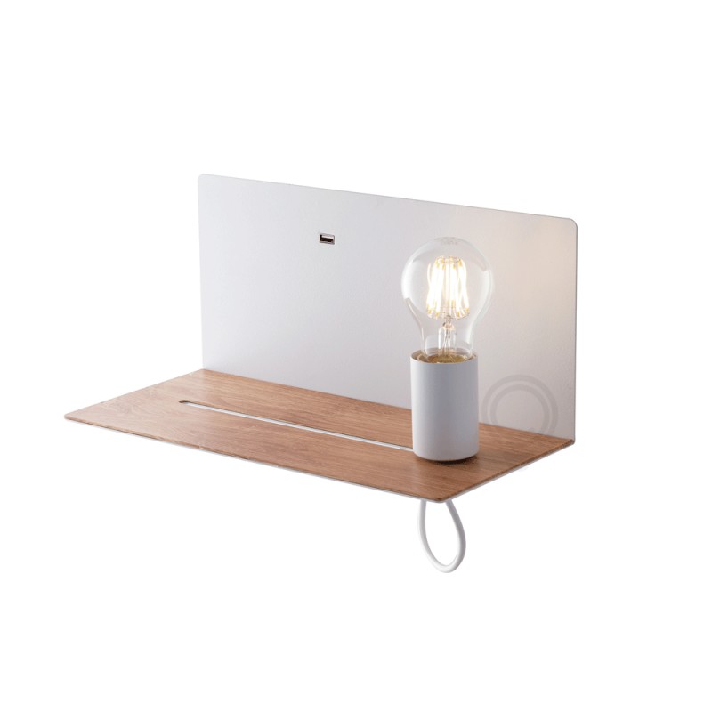 Applique Flash Bianco Usb 1Xe27 33X15X18Cm
