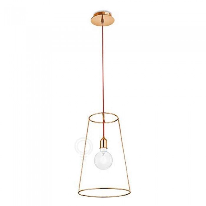 Suspension lumineuse or rose 1xe27 25x42,5cm