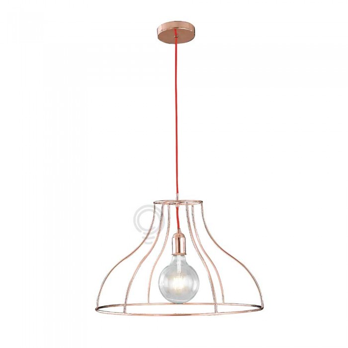 Sospensione illuminazione frida oro rosa 1xe27 50x35,5cm