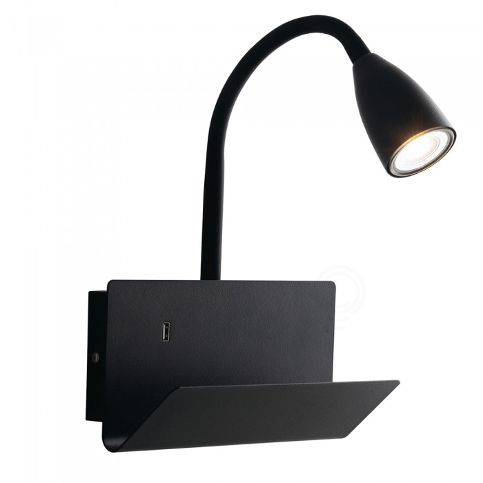 Applique Gulp Nero Usb 1Xgu10 23X49X27Cm