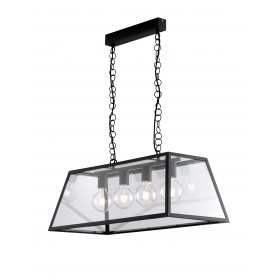 Sospensione lexington nero 4xe27 80x28x35cm