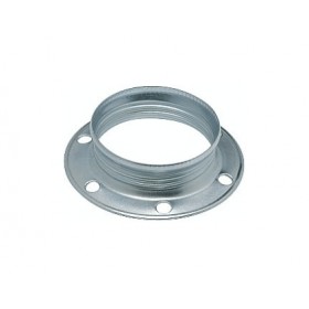 Ghiera portalampada in metallo e27 argento 