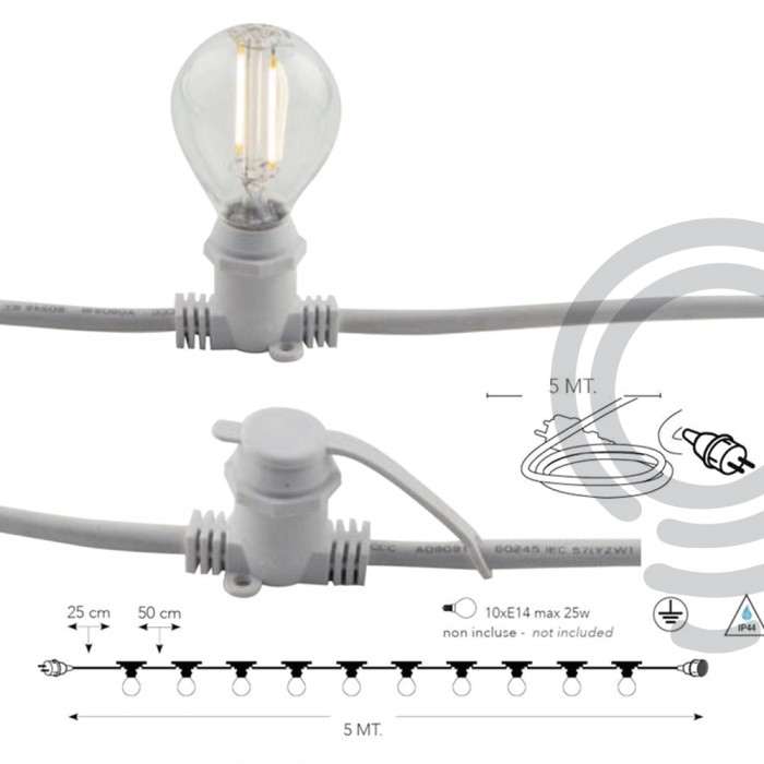 Schnurschnur elektrifiziert für outdoor 10xe27 picknick...