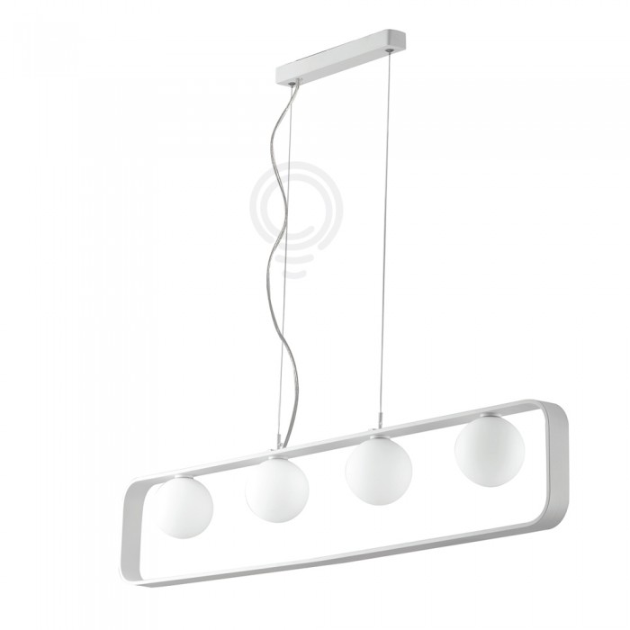 Sospensione roxy bianca 4xg9 100x18x10cm