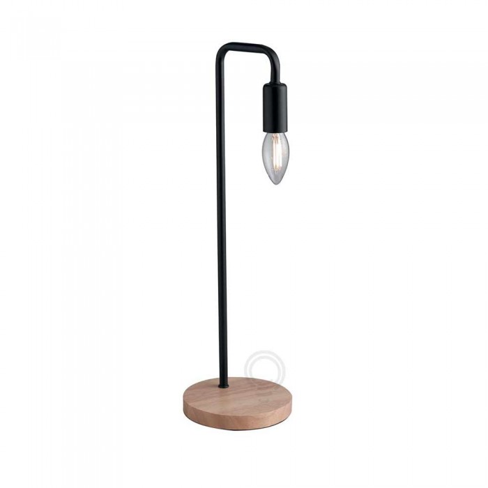 Lampe noire 1xe14 14x45cm