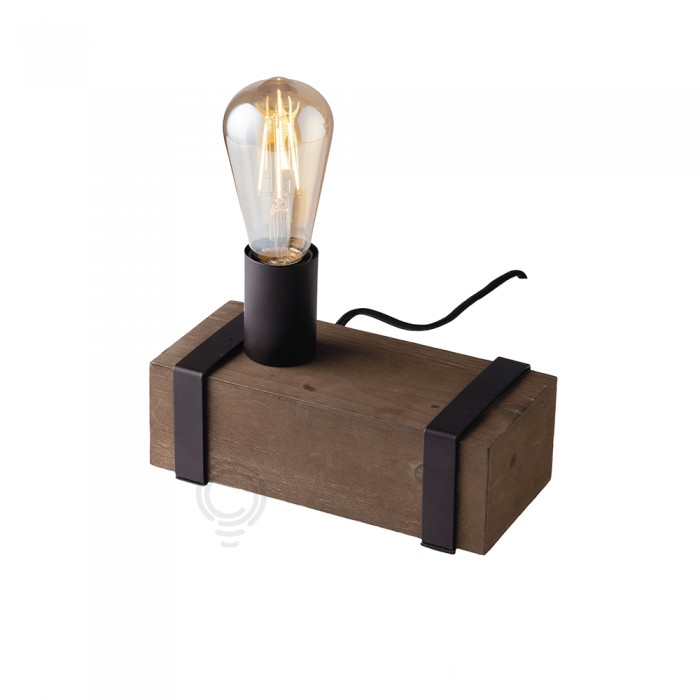 Lampe texane noire 1xe27 22x10x14cm