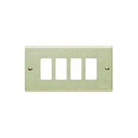Plaque inox alu série Magic 4 trous 350/4 sur boitier 504e